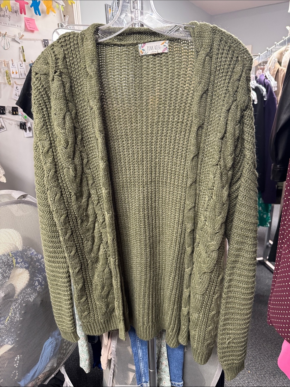 Pink rose cardigan S // 092043